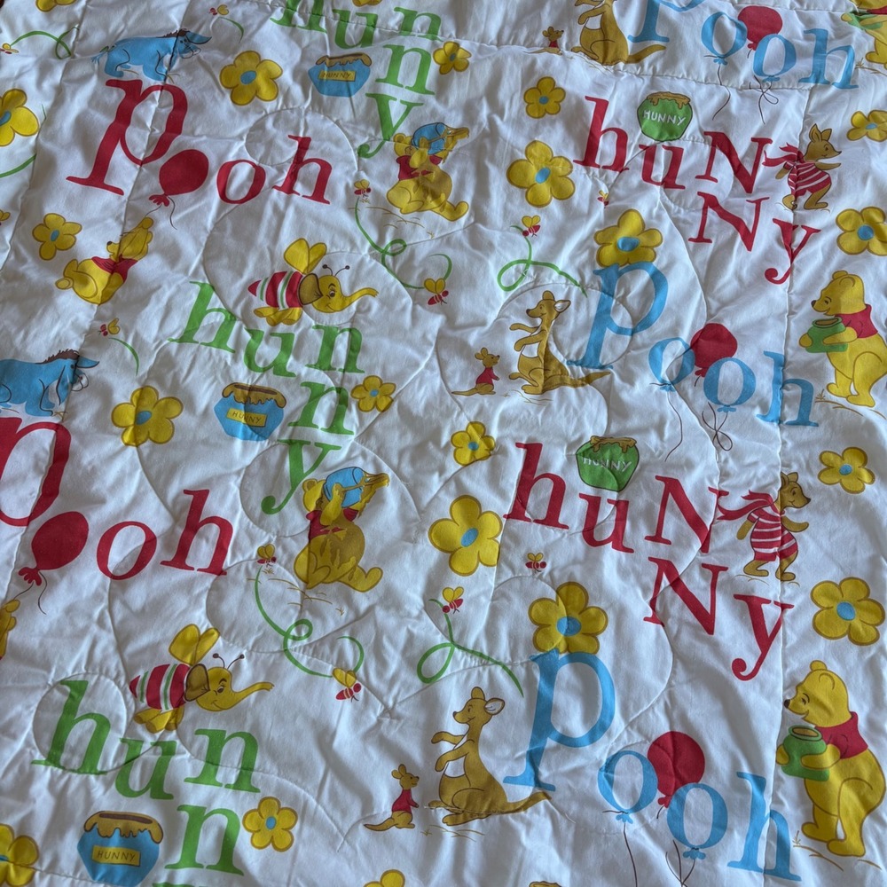 Vintage Sears Winnie the Pooh Baby Toddler Quilt Comforter 40"x49" Pooh Hunny - Picture 1 of 9